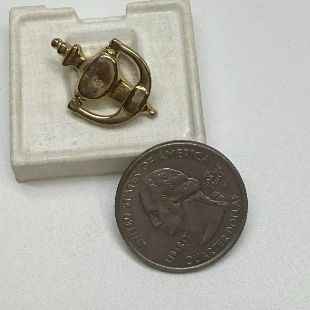 Vintage Bel-Air Gold Tone Articulated Door Knocker Tie Tack Pin
